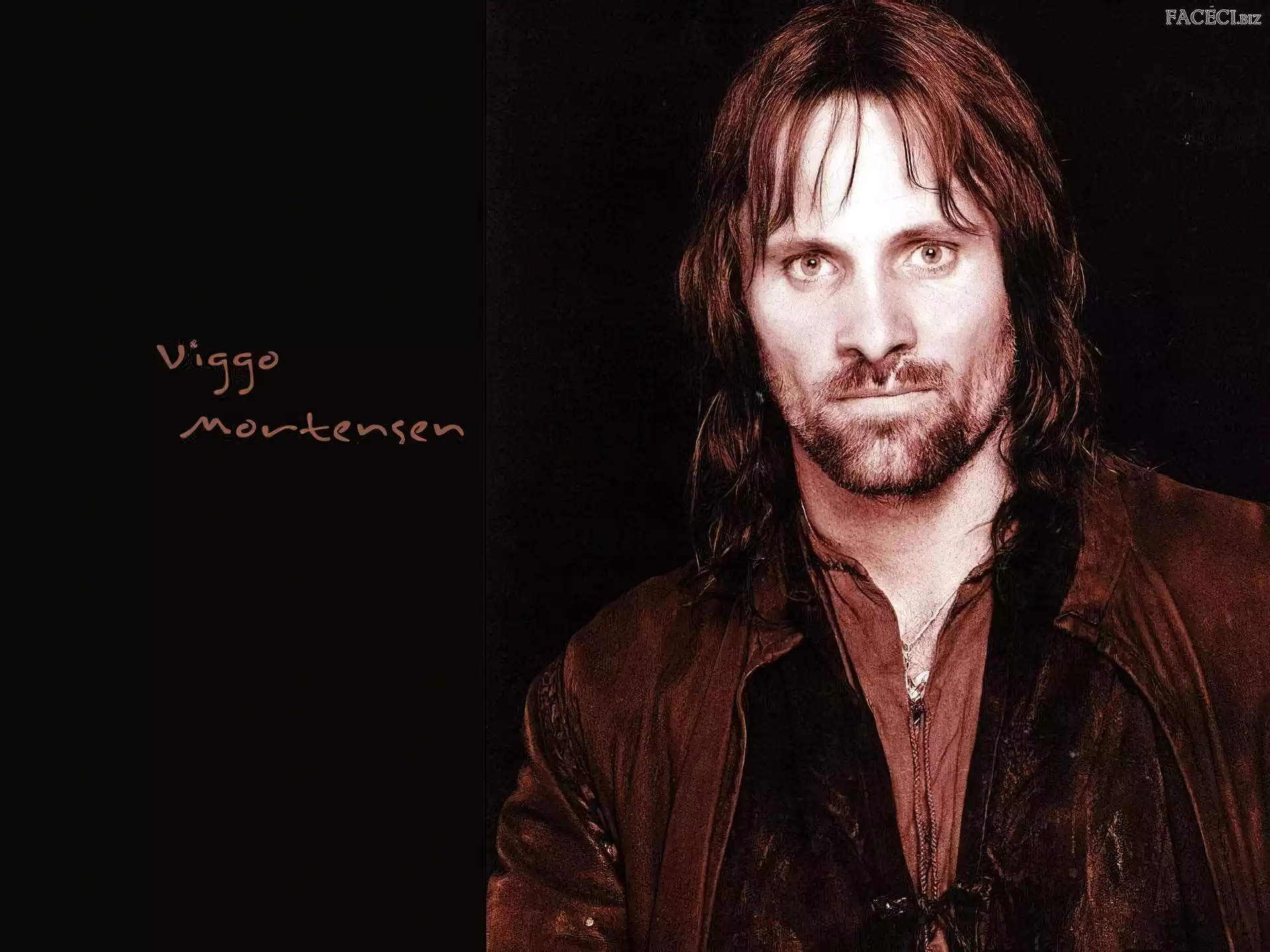 broda, Viggo Mortensen, długie włosy