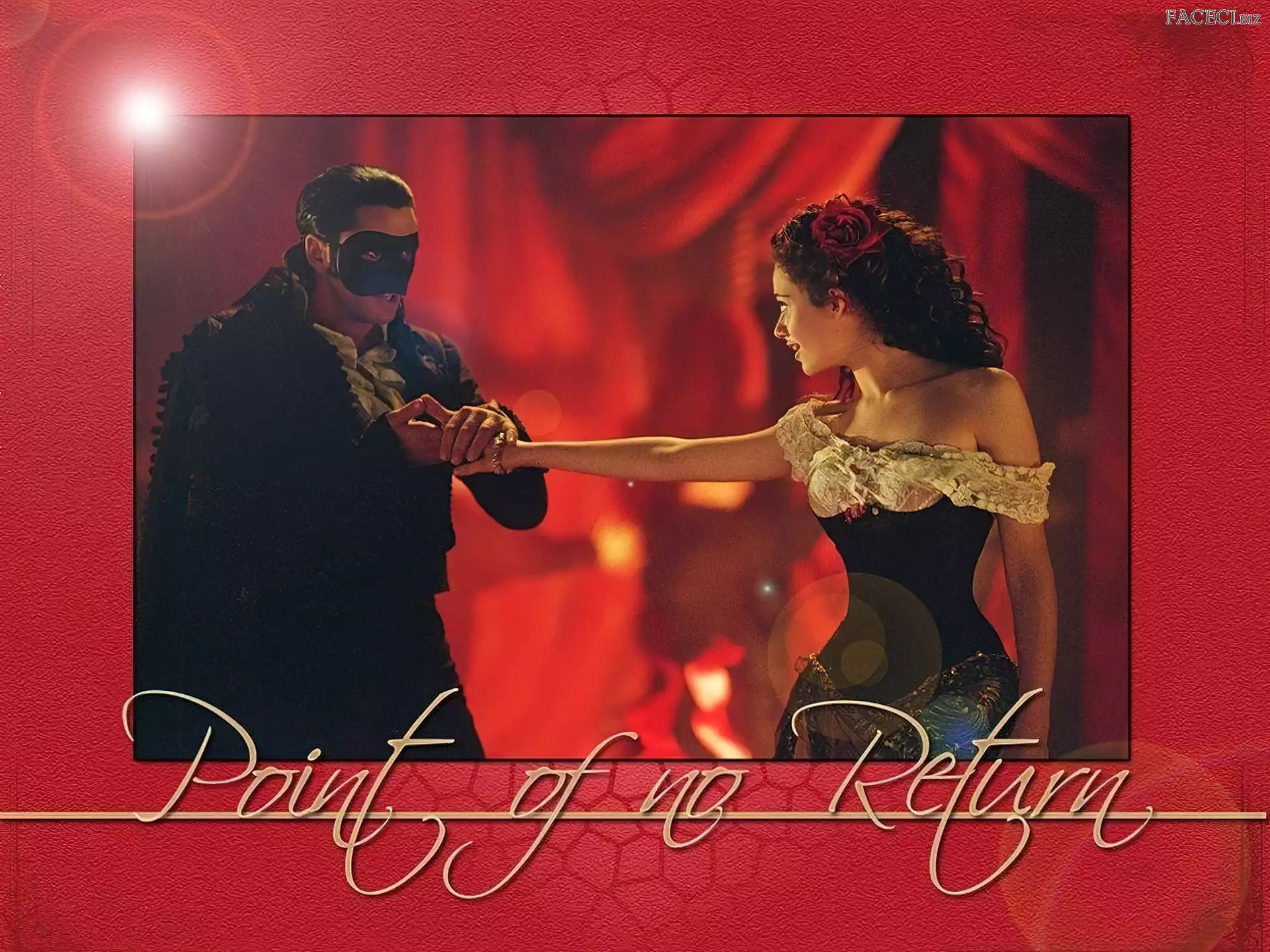 tło, czerwone, Emmy Rossum, Phantom Of The Opera, Gerard Butler