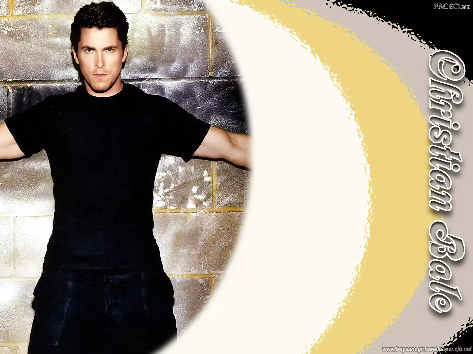 czarny t-shirt, Christian Bale