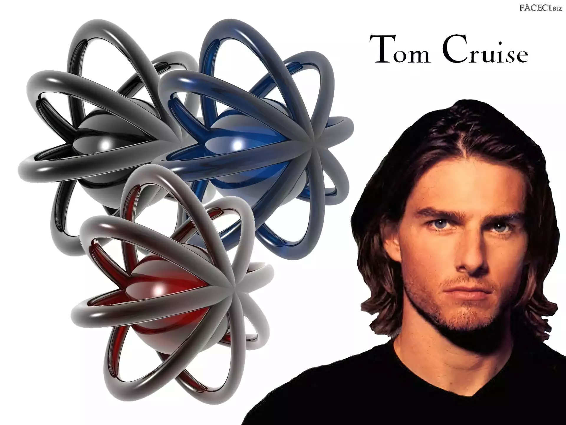 długie włosy, Tom Cruise, niebieskie oczy