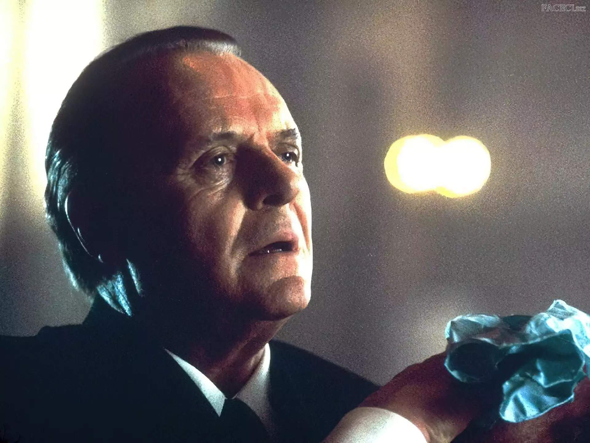 garnitur, Anthony Hopkins, czarny