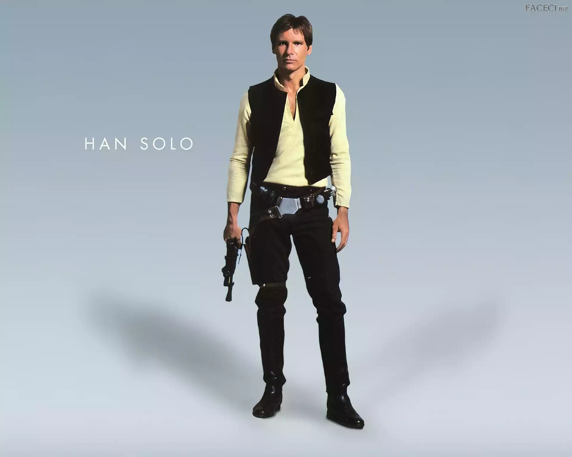 Star Wars, Harrison Ford, uzbrojony, stoi