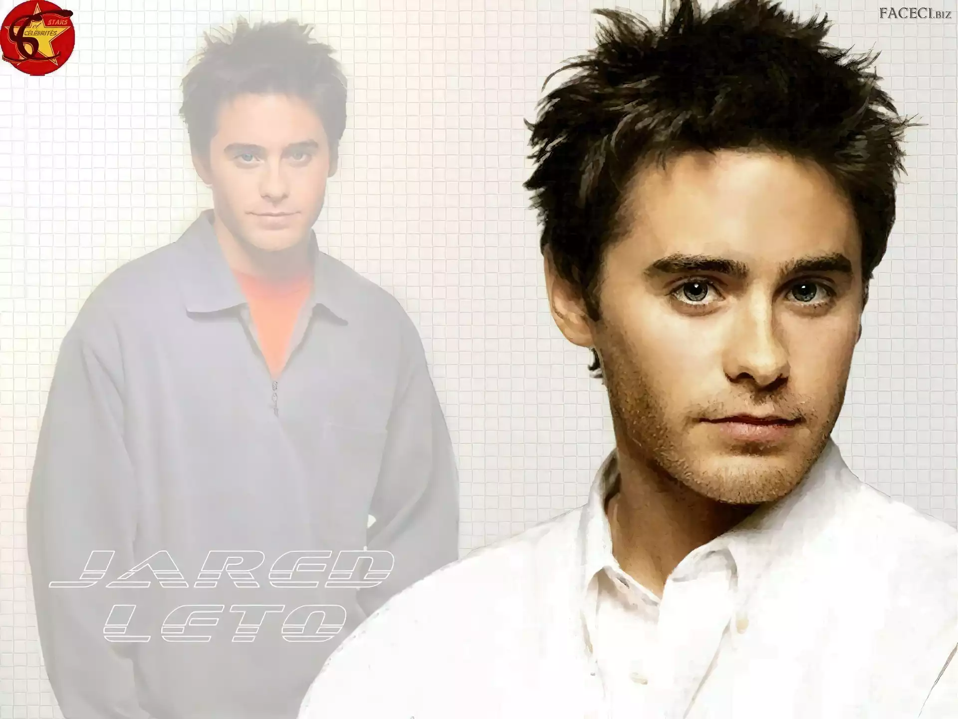 jasne oczy, Jared Leto, biała koszula