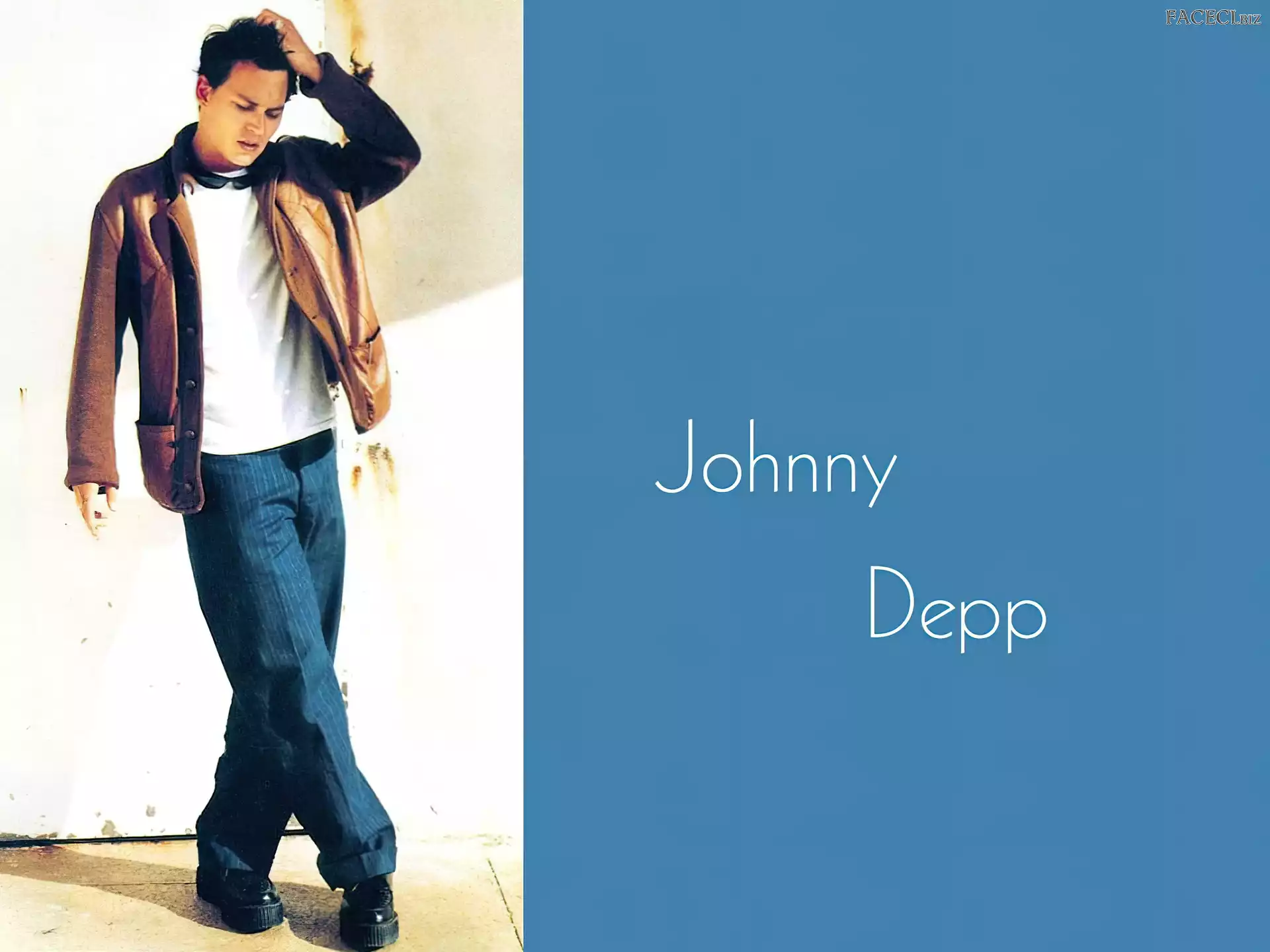 Johnny Depp, brÄ…zowa kurtka