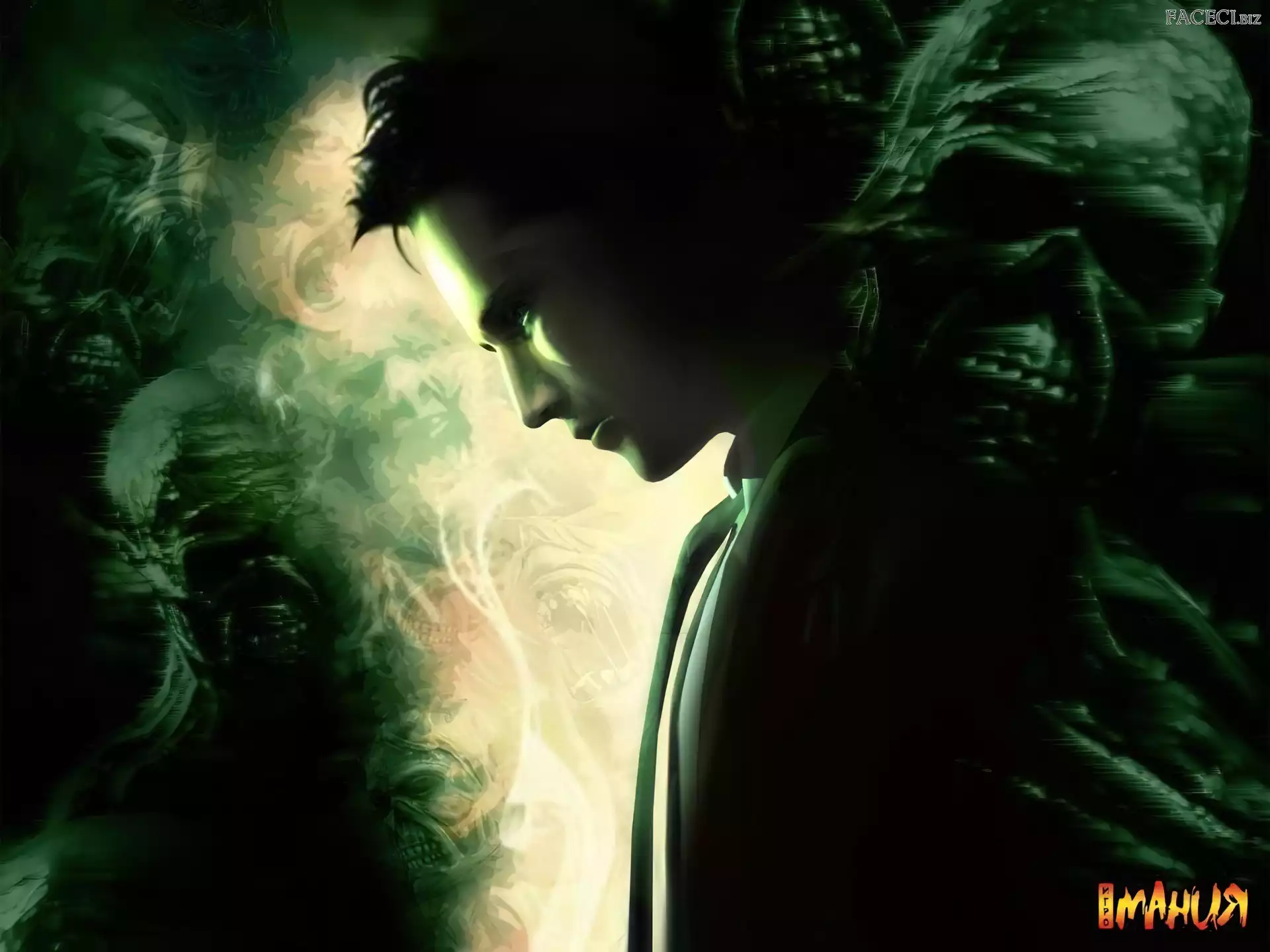 Keanu Reeves, czaszka, Constantine