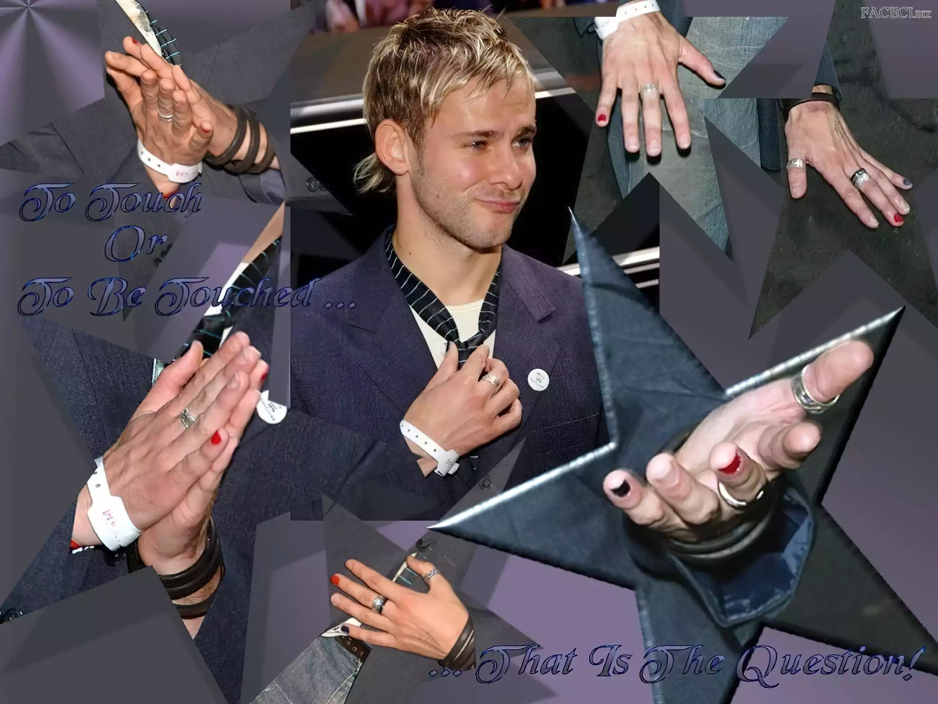 kolorowe paznokcie, Dominic Monaghan, krawat