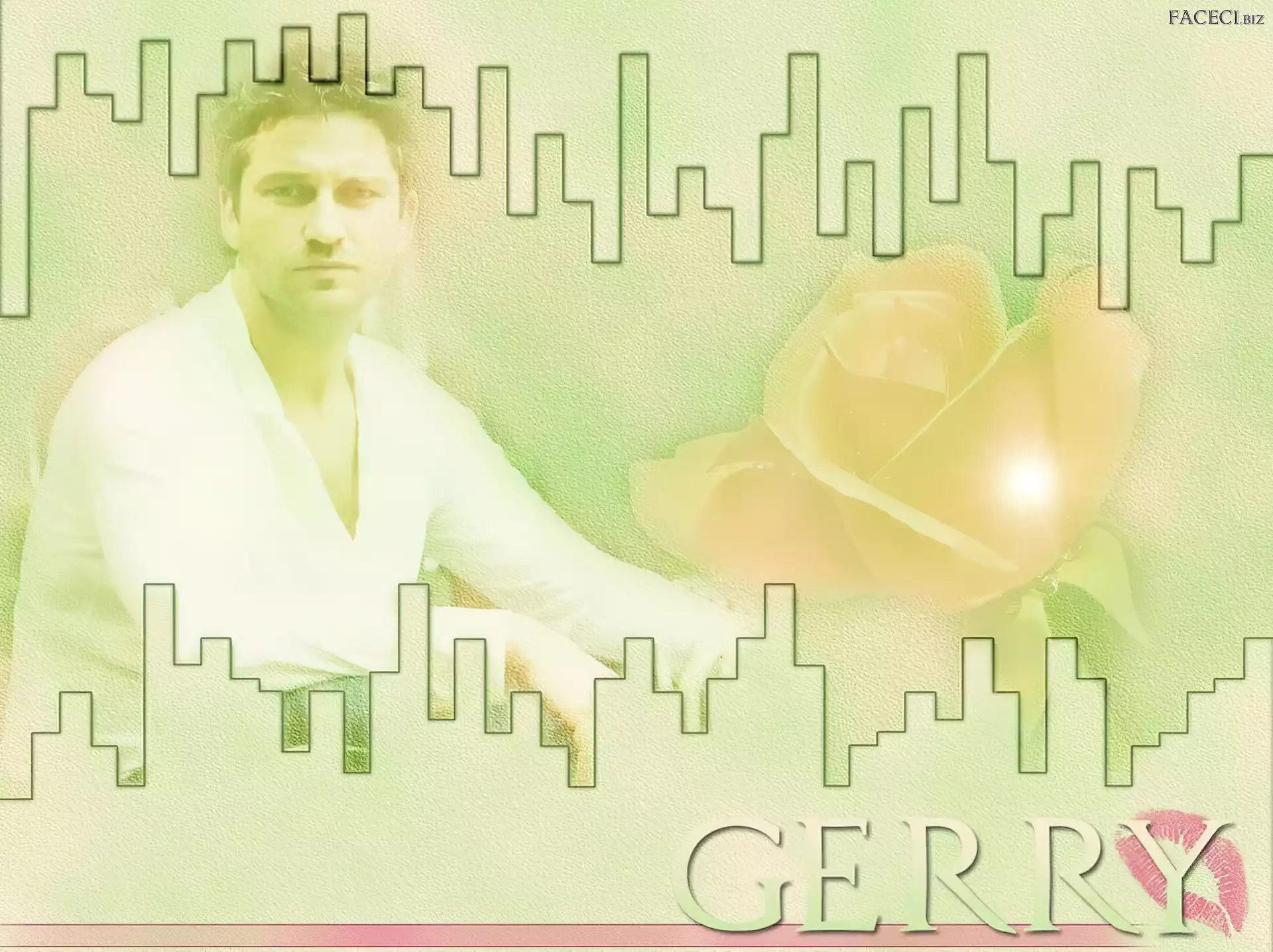 kwiat, Gerard Butler, biała koszula