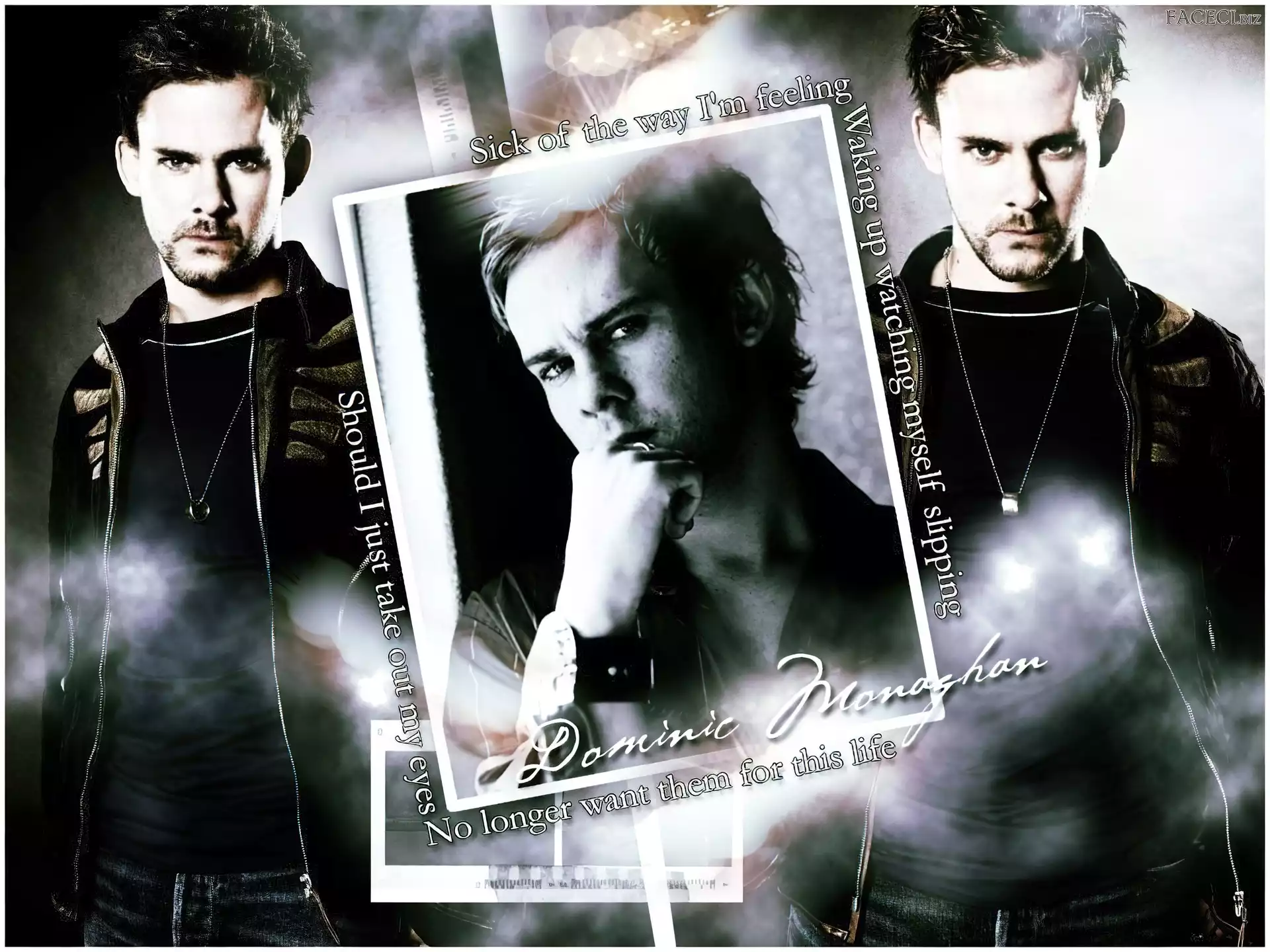 łańcuszek, Dominic Monaghan, czarny strój