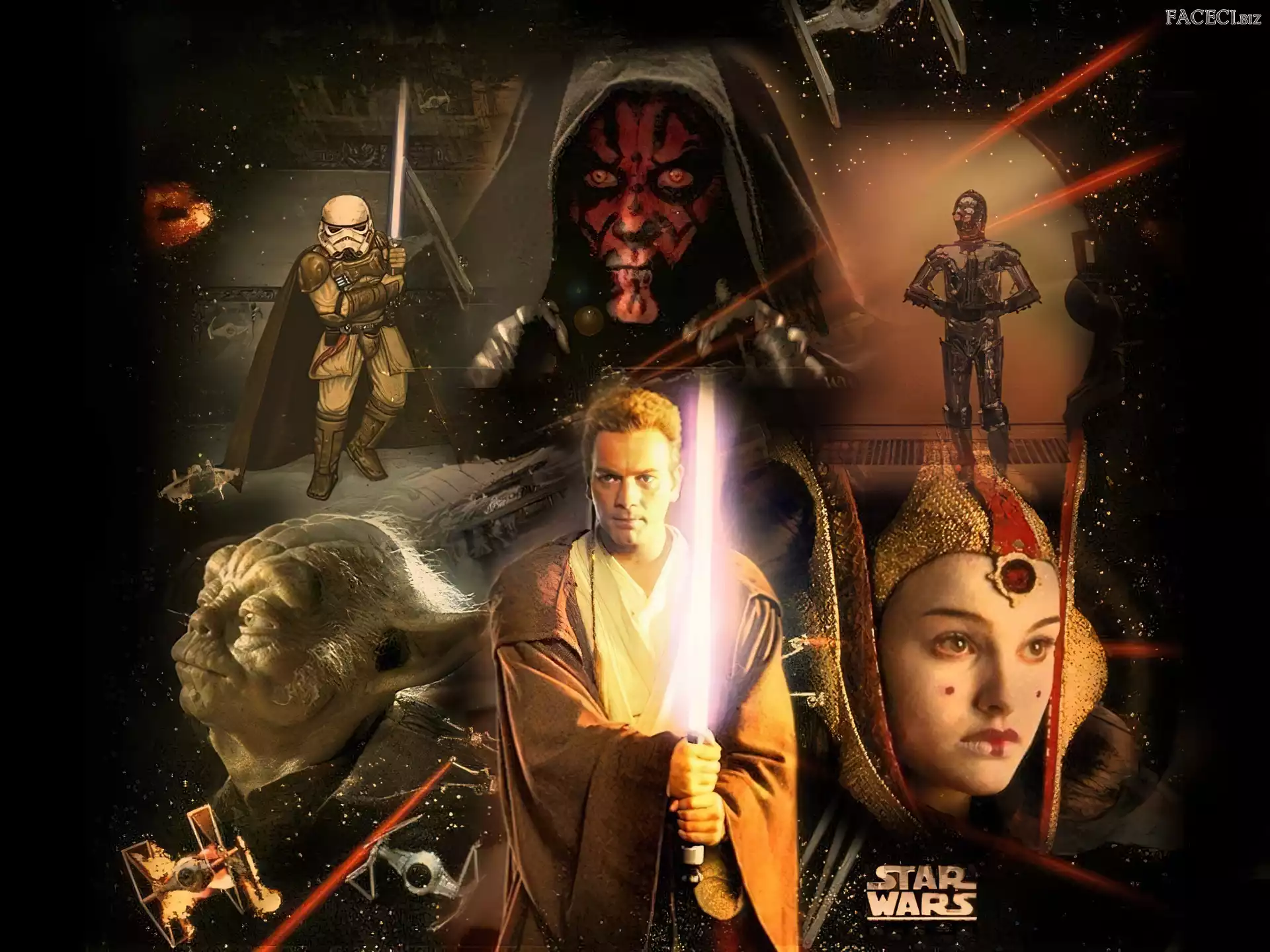 Natalie Portman, Star Wars, Ewan McGregor, laser, Yoda