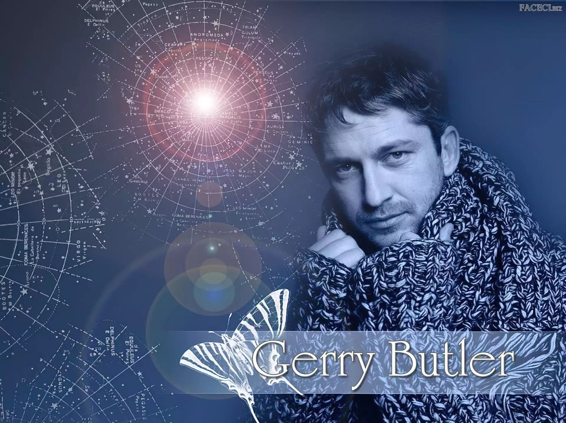 motyl, Gerard Butler, sweter