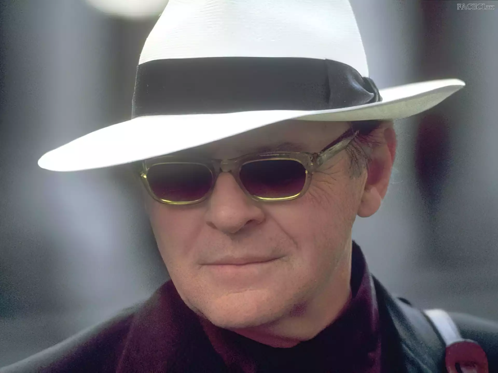 okulary, Anthony Hopkins, kapelusz