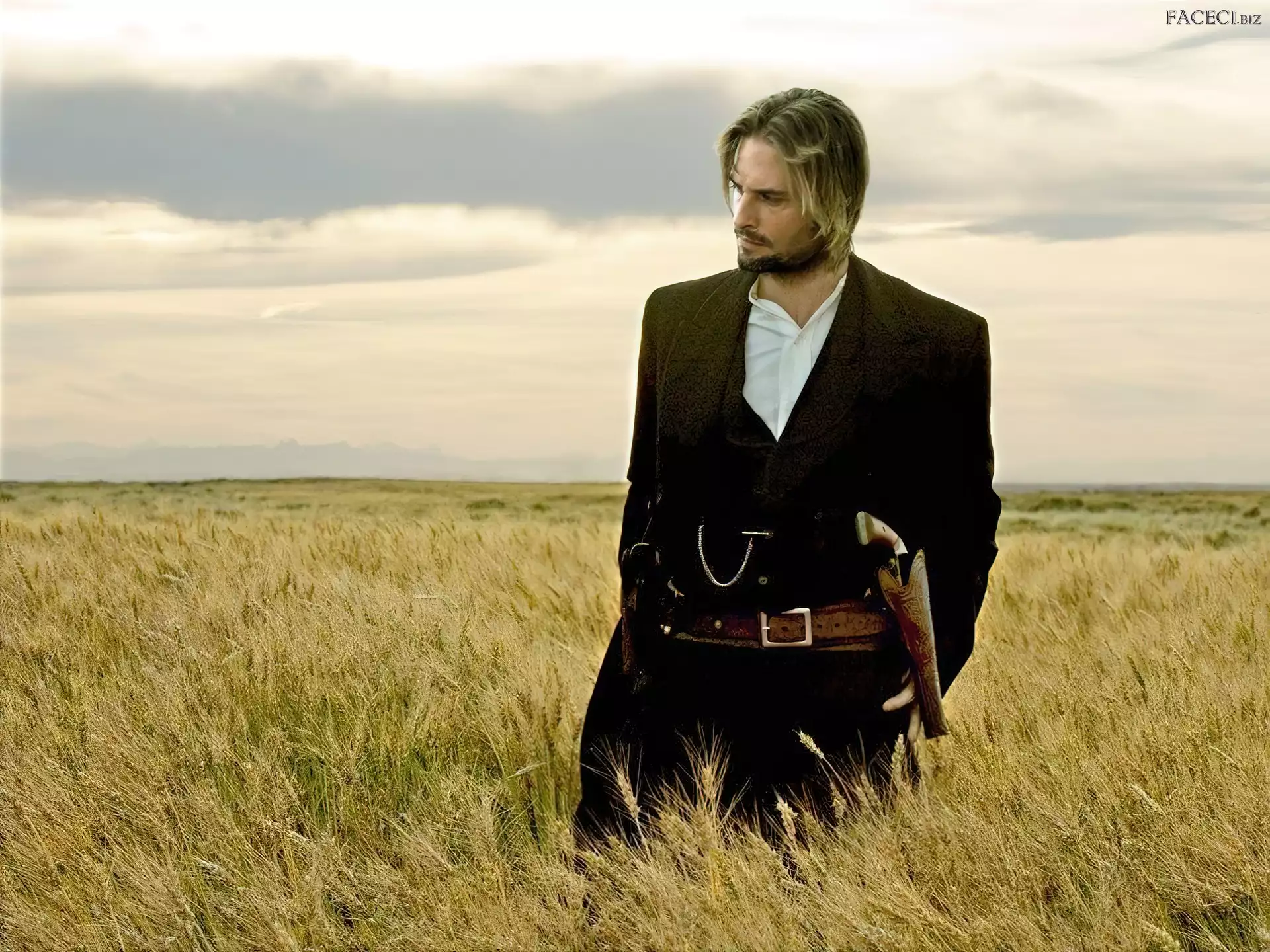 rewolwer, Zagubieni, Serial, zboże, strój, Lost, Josh Holloway