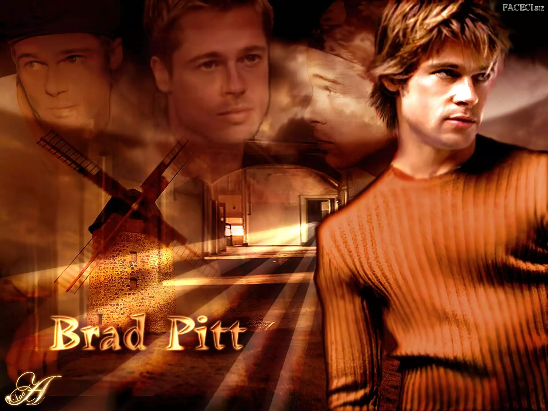 sweterek, Brad Pitt, wiatrak