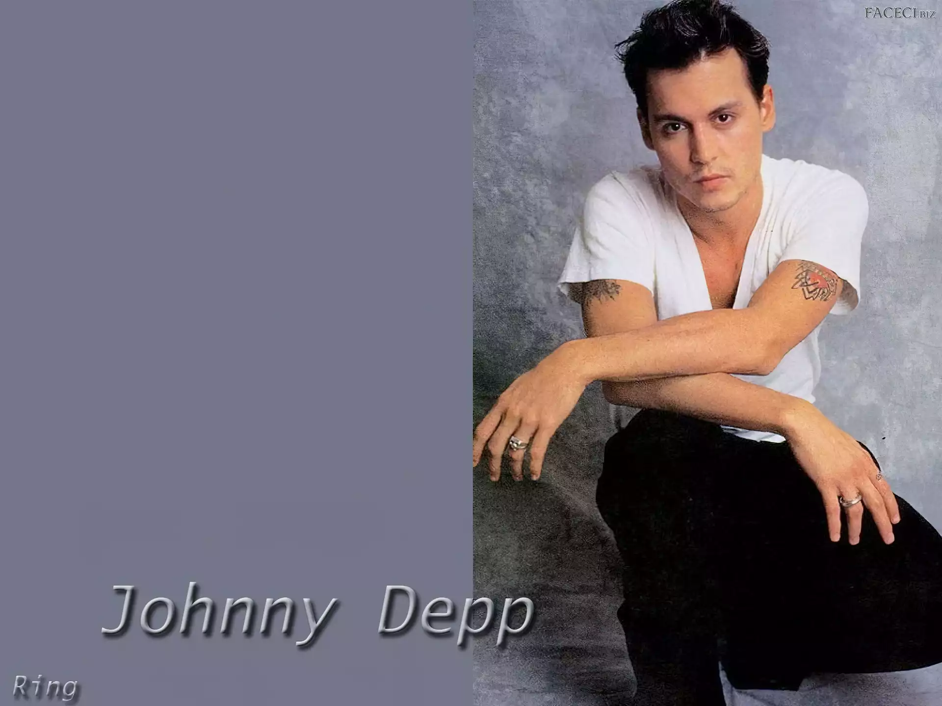 tatuaże, Johnny Depp, krótkie włosy