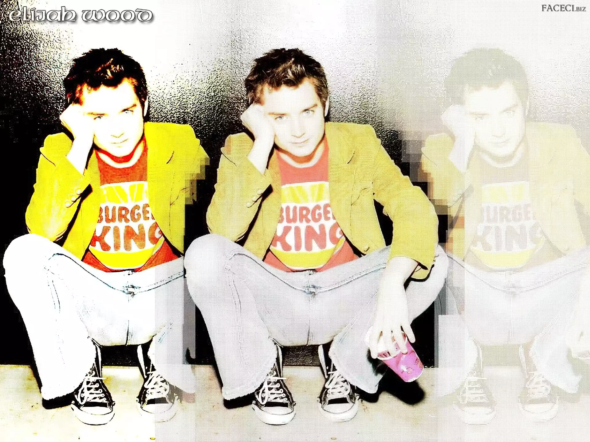 trampki, Elijah Wood, żółta marynarka