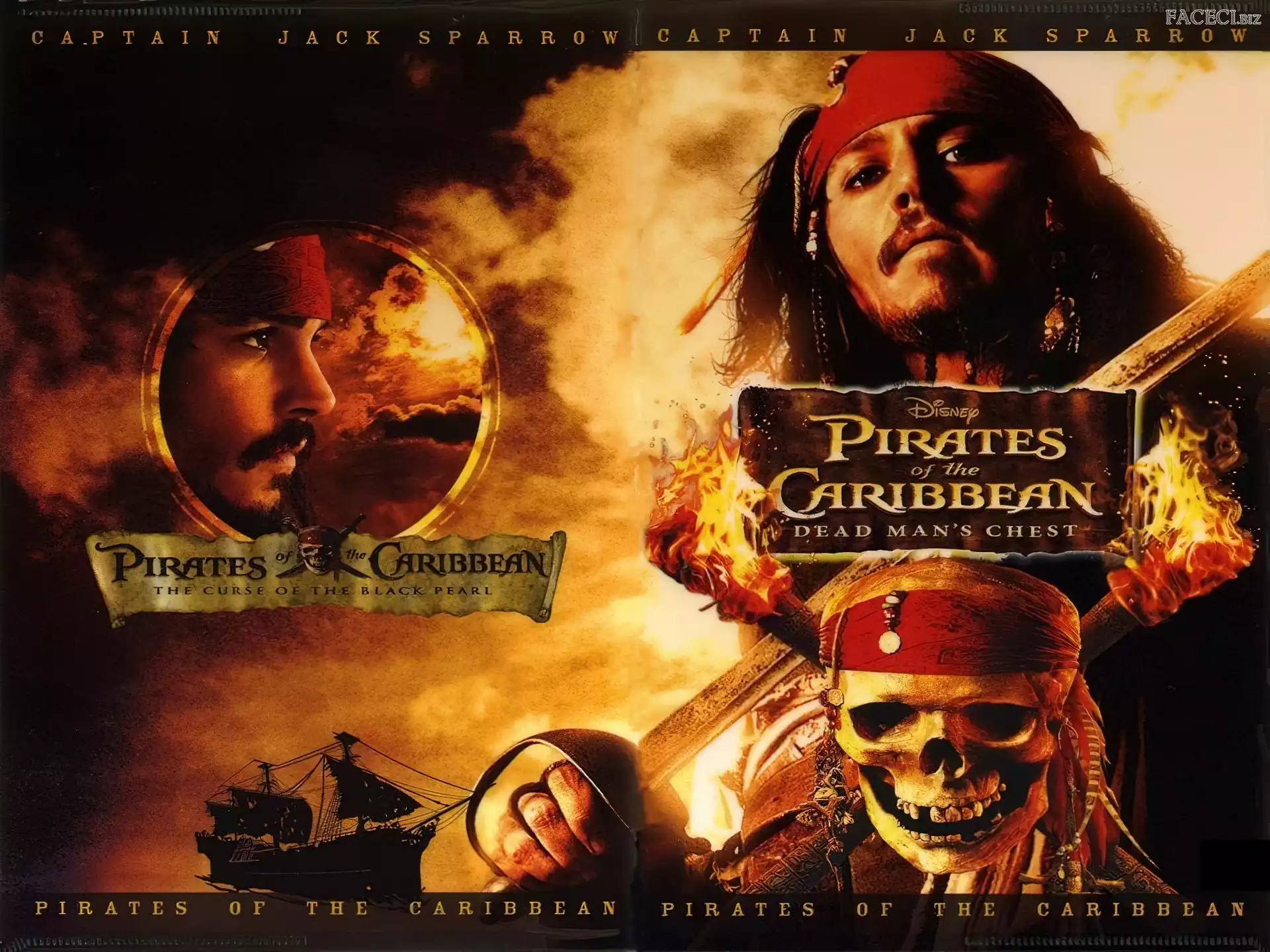 czaszka, piraci_z_karaibow_2, kapitan, Johnny Depp