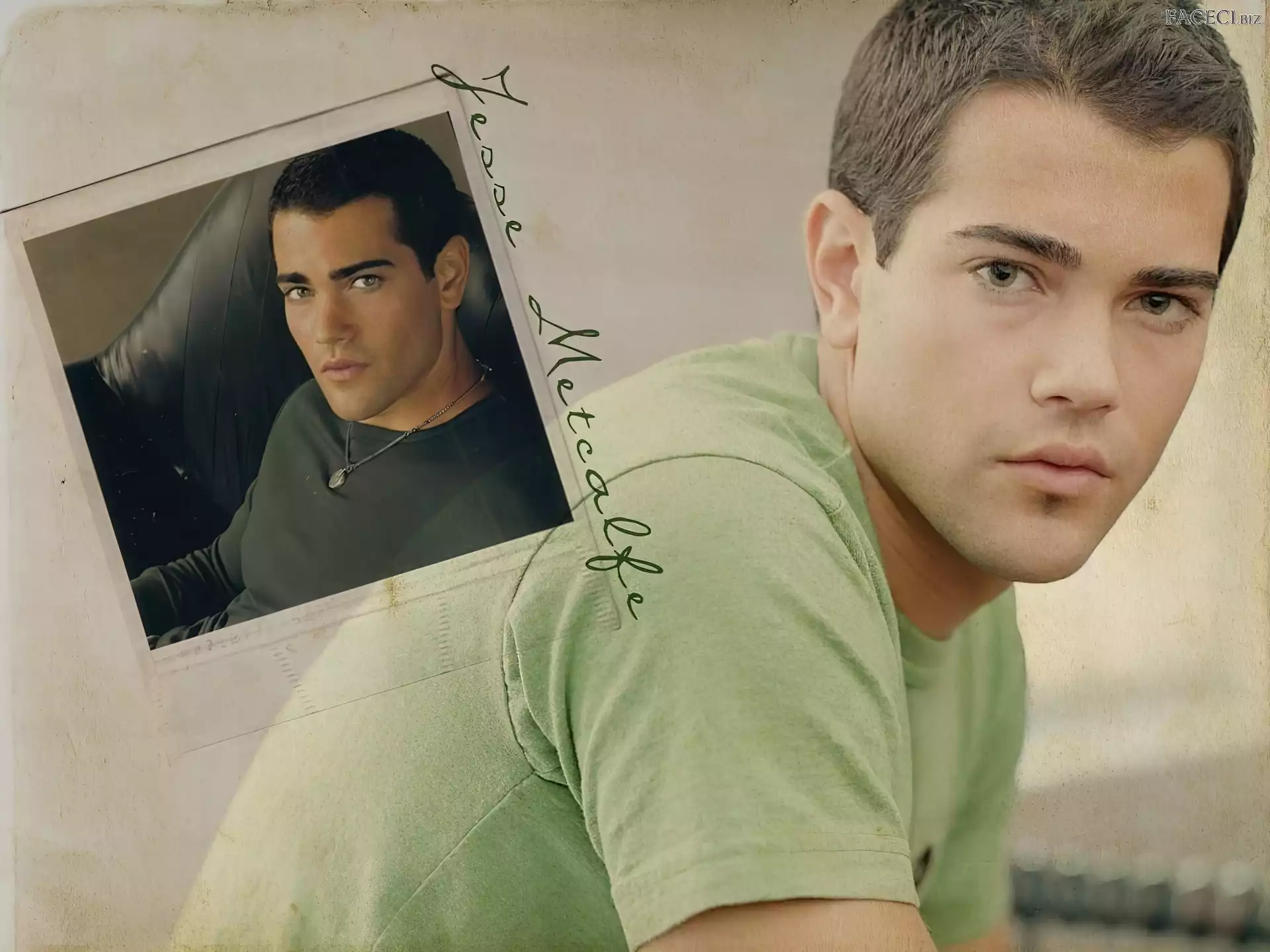 zdjęcie, Jesse Metcalfe, zielona koszulka