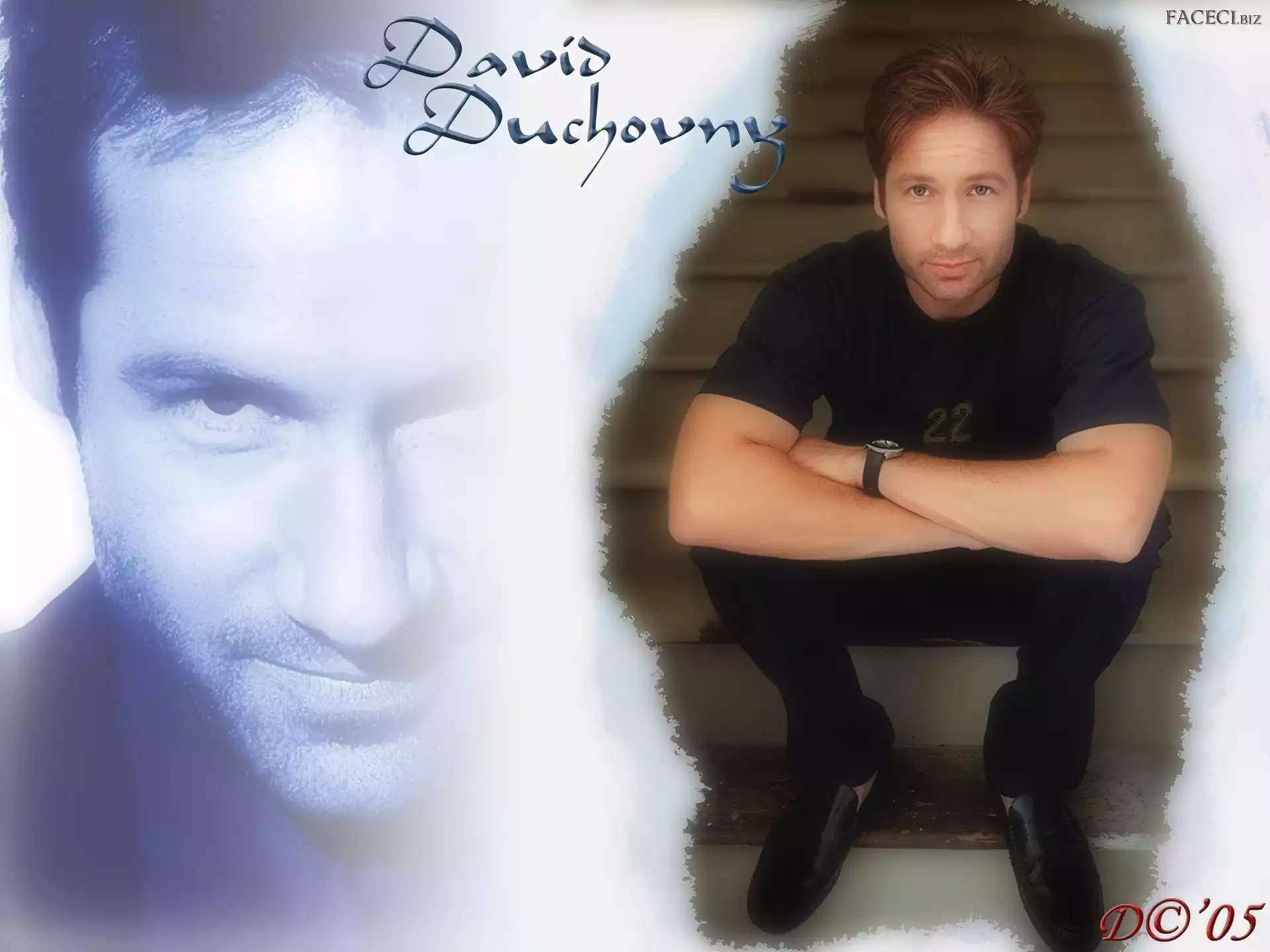 zegarek, David Duchovny, czarny strój