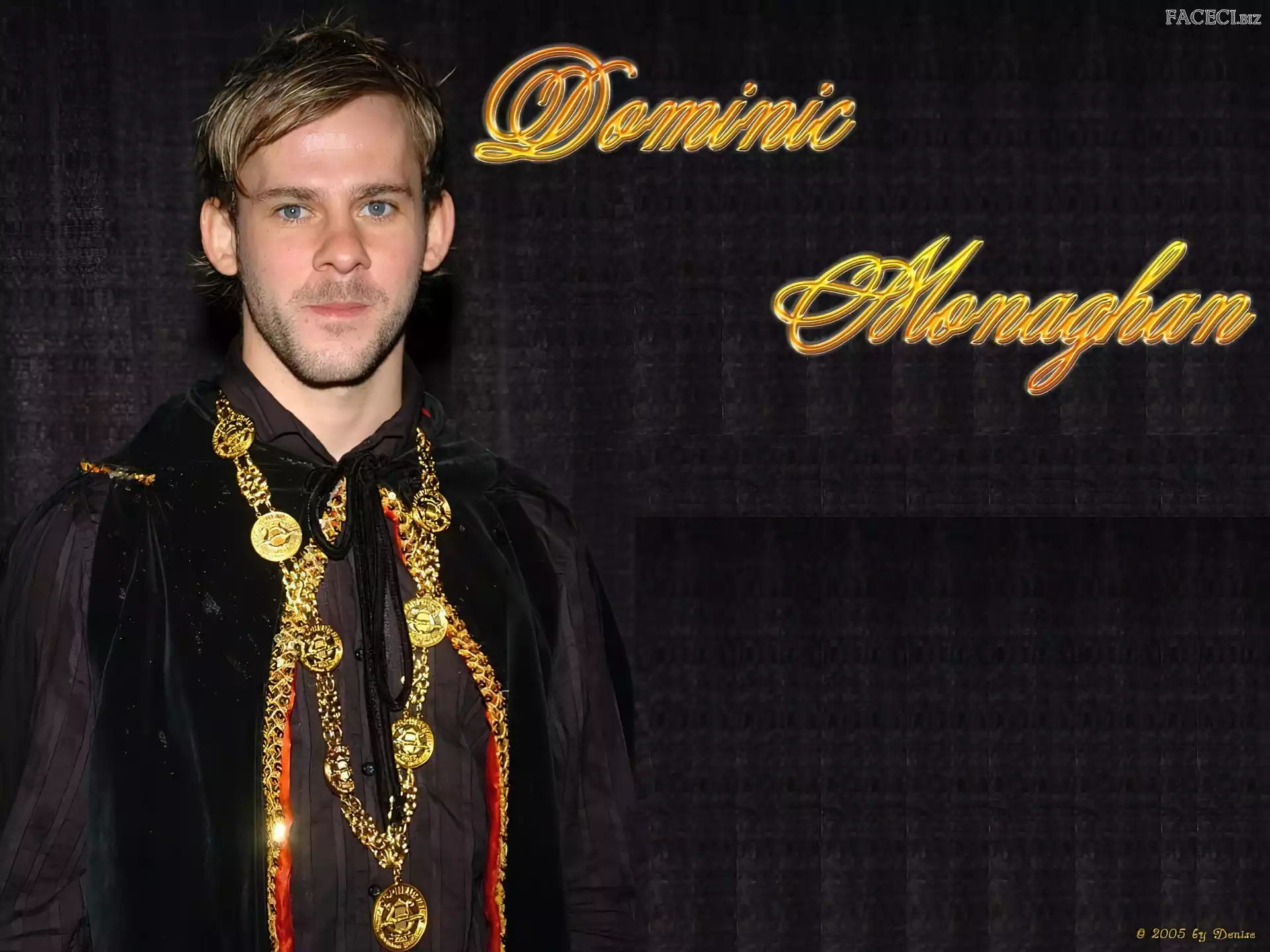 złoty łańcuch, Dominic Monaghan, ciemny strój